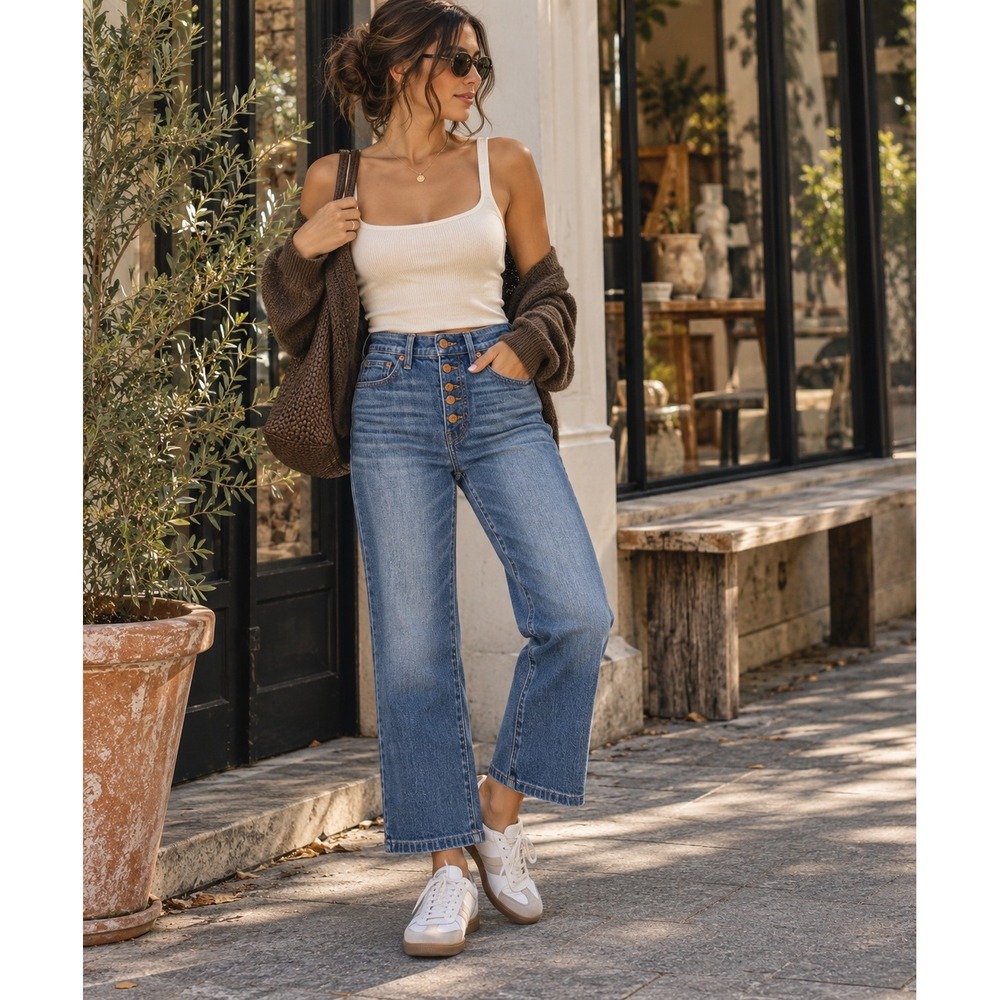 Madewell Slim Wide-Leg Crop Jeans | Size 25